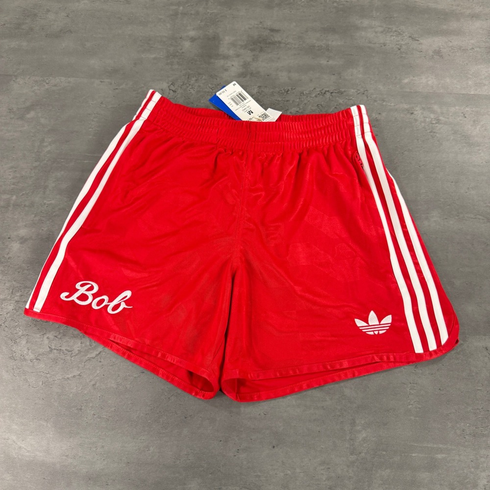 Adidas Shorts Mens M 5" Inseam Pure Ruby Bob Marley Football Is Freedom NEW